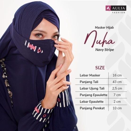 Findyka com Pre Order Masker Hijab Nuha Navy Stripe